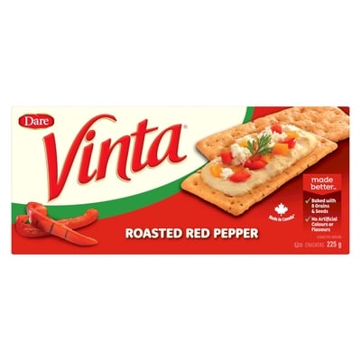 Dare Vinta Roasted Red Pepper Crackers 225 g, $1.33/100g