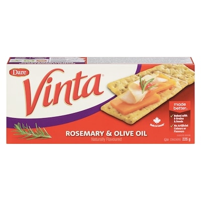 Dare Vinta Rosemary & Olive Oil Crackers 225 g, $1.91/100g