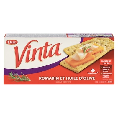 Dare Craquelins Vinta Romarin et huile d’olive 225 g, 1,91 $/100g