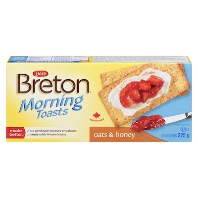Dare Breton Morning Toasts Oats & Honey 225 g, $1.73/100g