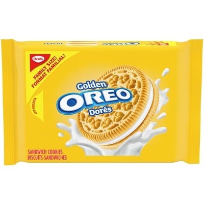 Christie OREO Golden Sandwich Cookies, 1 Family Size Resealable Pack 439 g, $1.48/100g