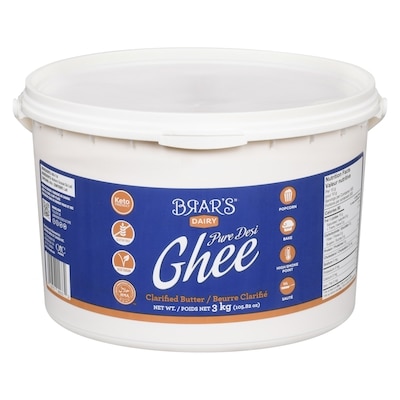 Brar's Pure Desi Ghee Clarified Butter 3 kg, $1.80/100g