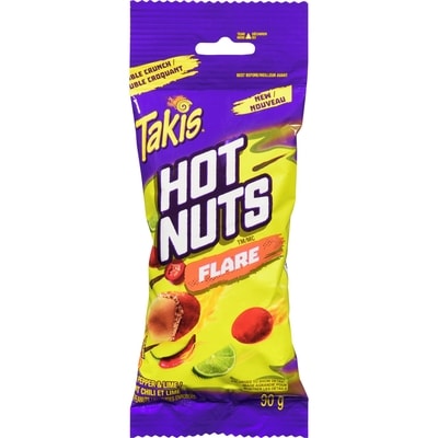 Takis Hot nuts arachides enrobées flare piment chili et lime moyen 90 g, 2,43 $/100g