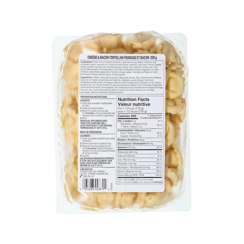 Cheese and Bacon Tortellini