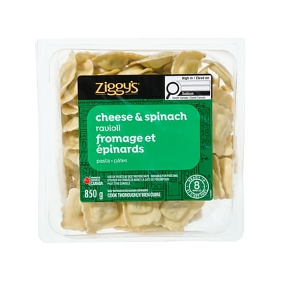 Ziggy's Cheese and Spinach Ravioli 850 g, $1.06/100g