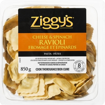 Ziggy’s Ravioli fromage et épinards 850 g, 1,06 $/100g