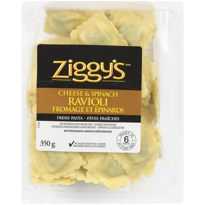 Ziggy’s Raviolis au fromage et aux épinards  350 g, 1,14 $/100g