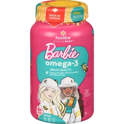 Honibe Gummie Bees Barbie Gummies Omega-3 4+ Years, 60 capsules 1 ea, $0.40/1ea