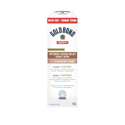 Gold Bond Medicated Intensive Eczema Relief Crème d’hydrocortisone à 1% 56 g, 28,55 $/100g