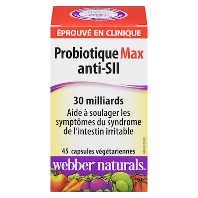 Webber Naturals Probiotique max anti-sii 30 milliards 45 ea, 0,62 $/1ch