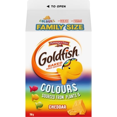Pepperidge Farm Baked Snack Crackers Colours Cheddar Family Size 750 g, $1.47/100g
