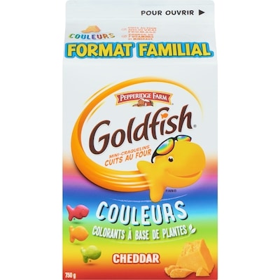 Pepperidge Farm Mini-craquelins cuits au four couleurs cheddar format familial 750 g, 1,33 $/100g