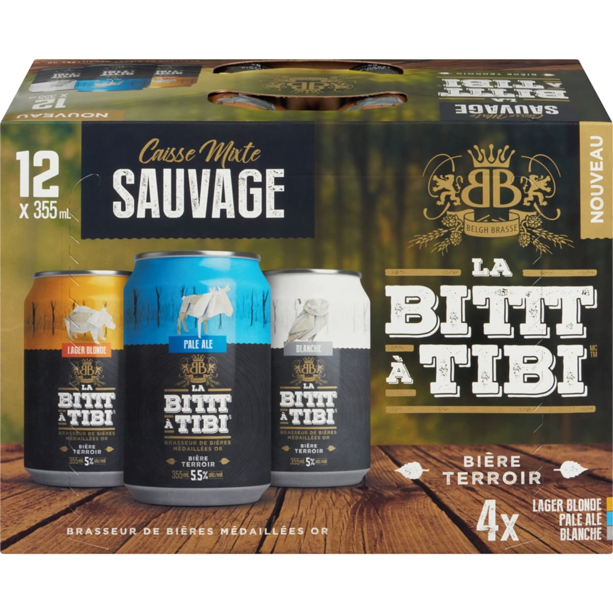 LA Bittt A Tibi Bière terroir caisse mixte sauvage (Pièce d’identité requise au moment du ramassage) 12x355.0 ml, 0,52 $/100ml