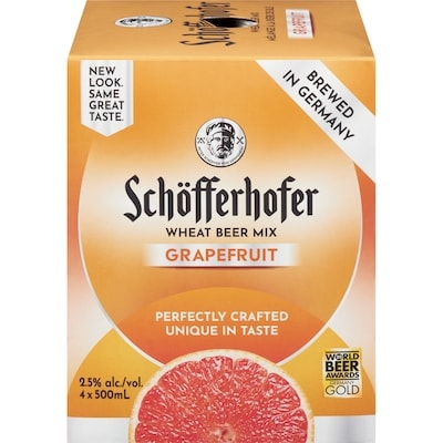Schofferhofer Wheat Beer Mix Grapefruit (ID required at pick-up) 4x500.0 ml, $0.70/100ml