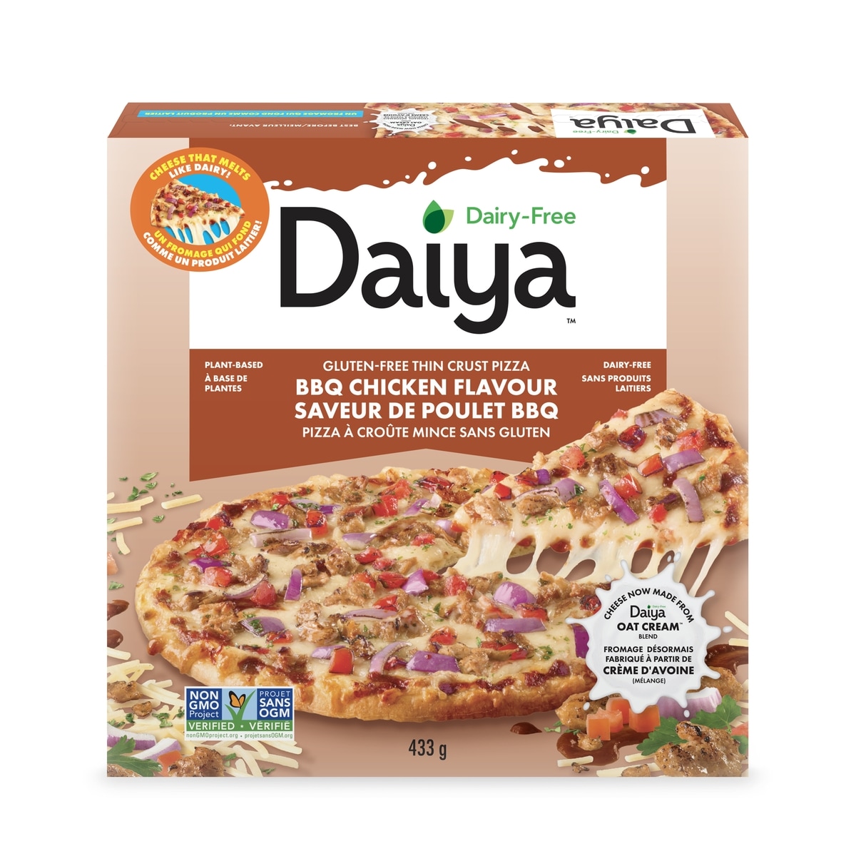 Daiya Pizza sans produits laitiers et sans viande, saveur poulet et barbecue 433 g, 2,54 $/100g