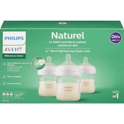 Philips Biberon en verre naturel 120 ml 0m+ 3x1.0 ea, 11,66 $/1ch