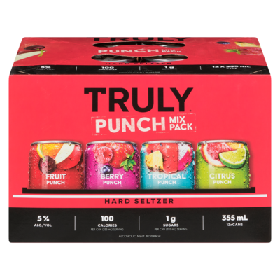 Truly Alcoholic Malt Beverage Hard Seltzer Punch Mix Pack (ID required at pick-up) 12x355.0 ml, $0.61/100ml