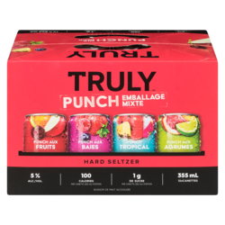 Truly Boisson de malt alcoolisée hard seltzer punch emballage mixte (Pièce d’identité requise au moment du ramassage) 12x355.0 ml, 0,61 $/100ml