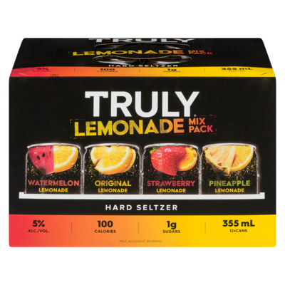 Truly Malt Alcoholic Beverage Hard Seltzer Lemonade Mix Pack (ID required at pick-up) 12x355.0 ml, $0.61/100ml