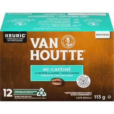 Van Houtte Capsules K-Cup de café mi-caféiné, torréfaction moyenne, 12 unités 12 ea, 1,42 $/1ch