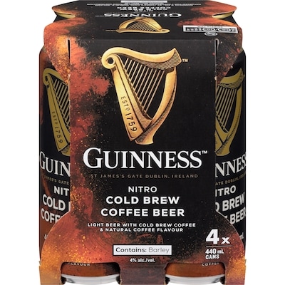 Guinness Nitro Cold Brew Coffee Beer (ID required at pick-up) 4x440.0 ml, $0.91/100ml