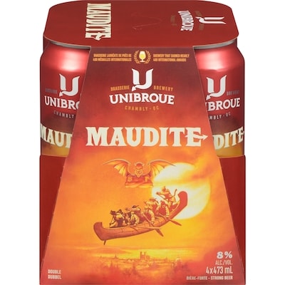 Unibroue Strong Beer Maudite Dubbel (ID required at pick-up) 4x473.0 ml, $0.89/100ml