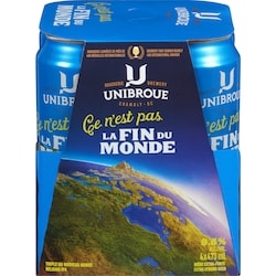 Unibroue Bière extra-forte ce n'est pas la fin du monde triple du nouveu monde (Pièce d’identité requise au moment du ramassage) 4x473.0 ml, 0,90 $/100ml