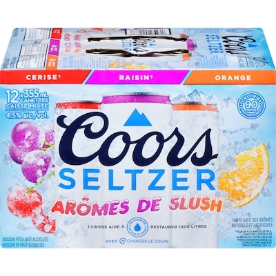 Coors Seltz saveurs de slushie paquet de variétés (Pièce d’identité requise au moment du ramassage) 12x355.0 ml, 0,52 $/100ml