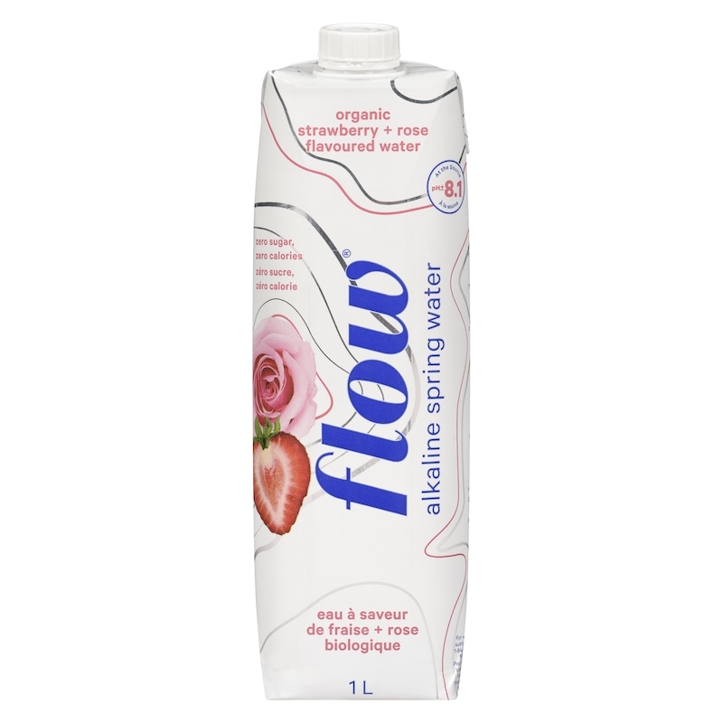 Alkaline Spring Water Organic Strawberry + Rose Flavoured Water