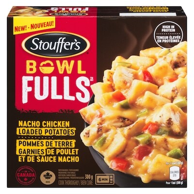 Stouffers Nacho Chicken Loaded Potatoes Bowl, High in Protein 300 g, $2.66/100g