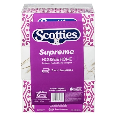 Scotties Supreme White Tissues 3 Ply 6 ea, $2.08/1ea
