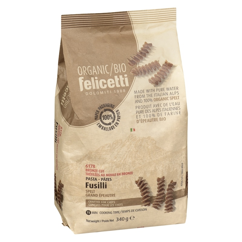 Organic Spelt Wholewheat Flour Pasta Fusilli