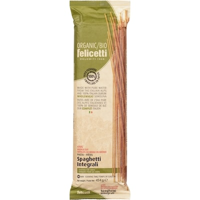 Felicetti Organic Durum Wholewheat Semolina Pasta Spaghetti 454 g, $0.77/100g