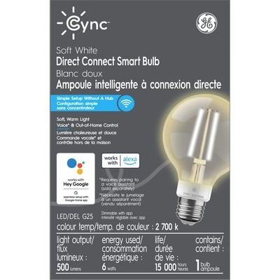 GE CYNC Soft White G25 Clear 1PK 1 ea, $20.00/1ea