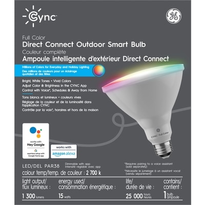 GE Ampoule DEL intelligente couleur PAR38 Cync de 1PK 1 ea, 35,00 $/1ch