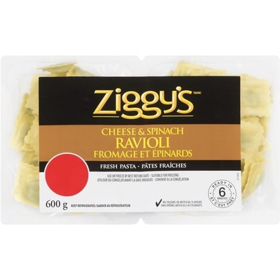 Ziggy's Cheese & Spinach Ravioli  600 g, $0.83/100g
