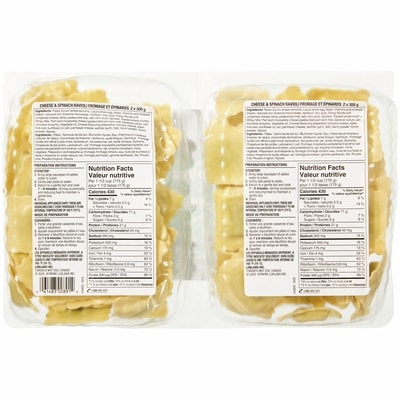 Cheese and Spinach Ravioli