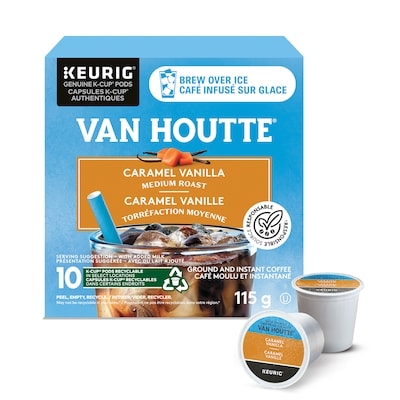Van Houtte Brew Over Ice Caramel Vanilla, Medium Roast, K-Cup Coffee Pods, 10 Count 10 ea, $1.40/1ea