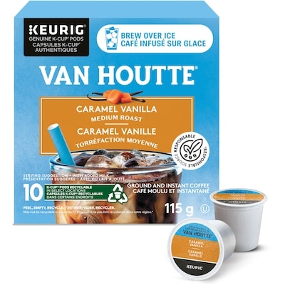 Van Houtte Capsules K-Cup de café Caramel vanille,  torréfaction moyenne, 10 unités 10 ea, 1,45 $/1ch