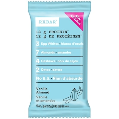 Kellogg’s Barre protéinée RXBAR® Vanille et amandes 12 barres 12x52.0 g, 5,45 $/100g