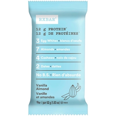 Kelloggs RXBAR® Vanilla Almond Protein Bar 52 g, $5.75/100g