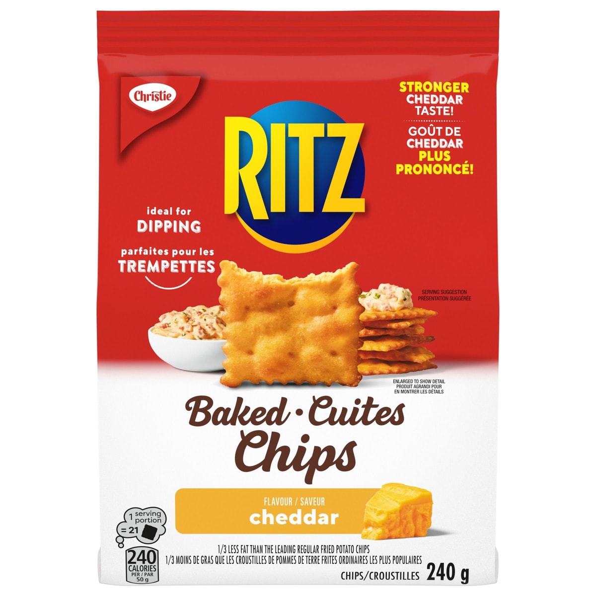 Christie Ritz Chips Cheddar Crackers 240 g, $1.87/100g