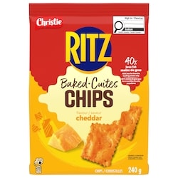 Christie Ritz Chips Saveur Cheddar Idéal Pour Tremper Cuit Pas Frit 240 g, 1,67 $/100g