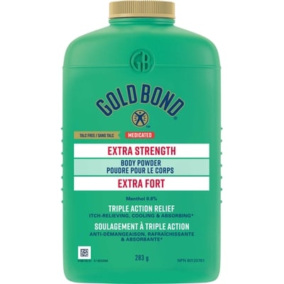 Gold Bond Medicated Poudre pour le corps formule extra forte, poudre rafraîchissante à base d'amidon de maïs 283 g, 4,06 $/100g