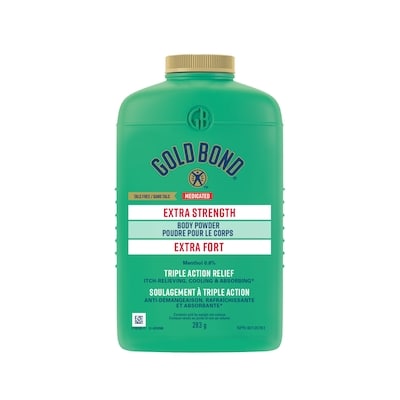 Gold Bond Medicated Poudre pour le corps extra fort, soulagement à triple action 283 g, 4,59 $/100g