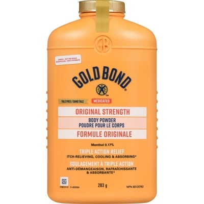 Gold Bond Original Strength Medicated Body Powder, Moisture Absorbing, Cooling Powder Offers Temporary Itch Relief and Pain Relief from Minor Burns and Sunburns, Bug Bites and More 283 g, $3.71/100g
