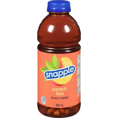 Snapple Peach tea 945 ml, $0.35/100ml
