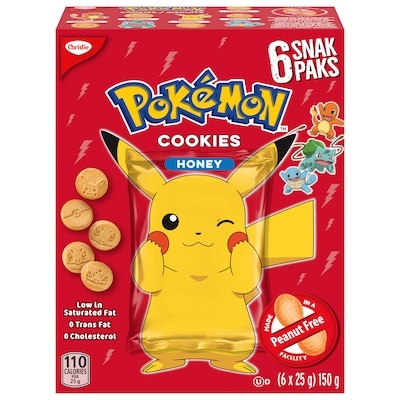 Christie POKEMON HONEY SNAK PAK, peanut free so they’re the perfect snack for the school lunchbox 150 g, $1.33/100g