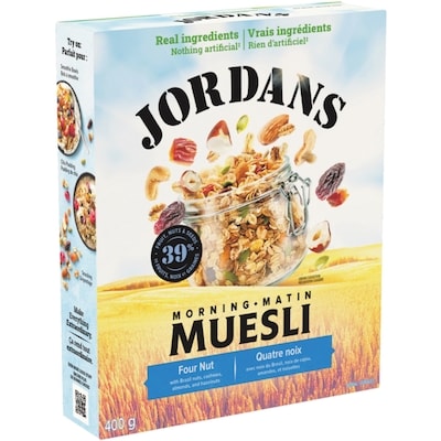 Jordan’s Muesli Quatre noix 400 g, 1,63 $/100g