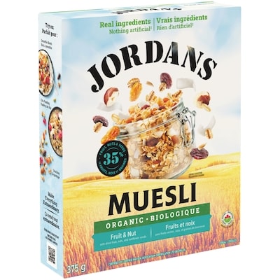 Jordans Organic Fruit & Nut Muesli 375 g, $2.00/100g